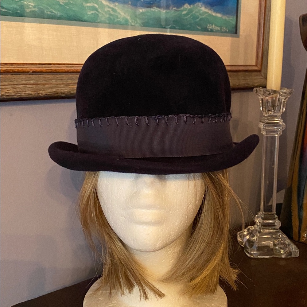 Blue color Vintage Peachbloom Velour brand bucket style hat